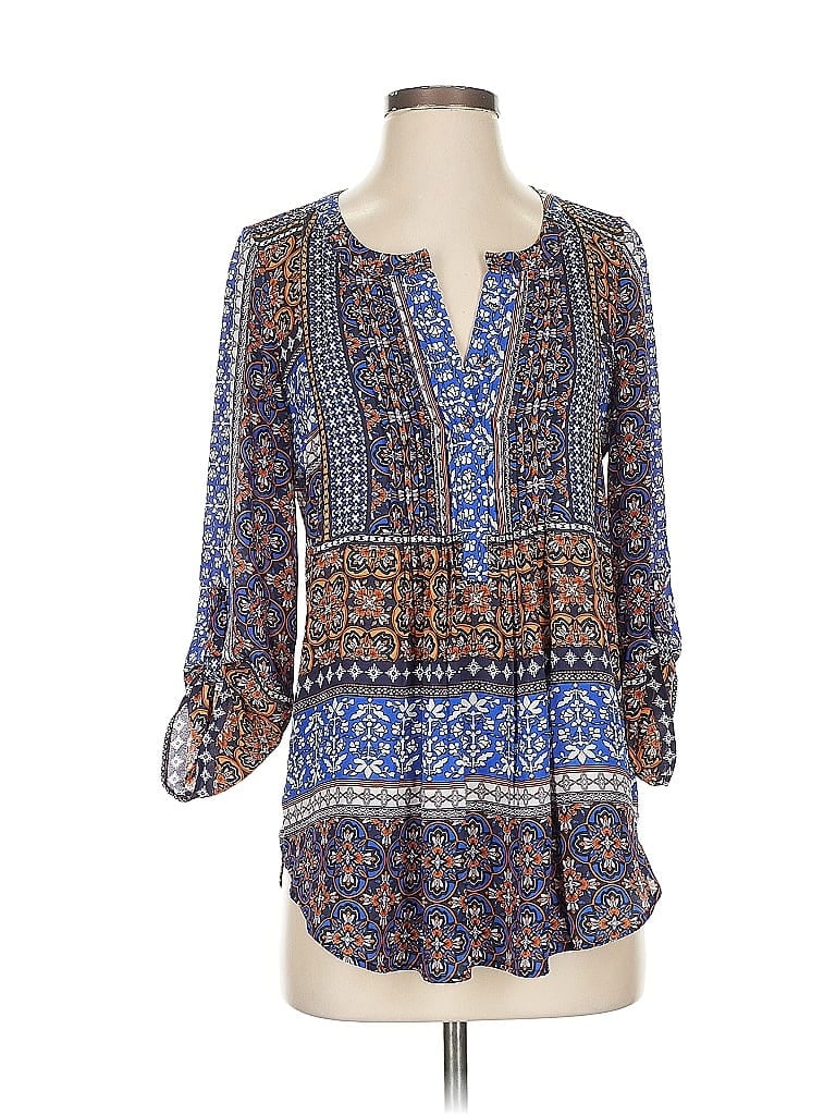 Pre-owned Daniel Rainn 3/4 Sleeve Blouse In Blue