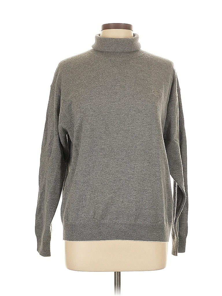 Lacoste 100% Wool/laine Gray Turtleneck Sweater Size 12 - photo 1