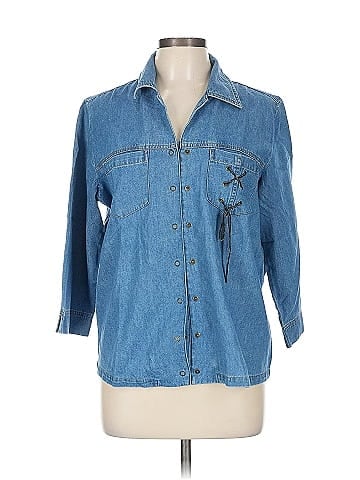 Denim Co Blue Denim Button-Down Shirt (view 1)