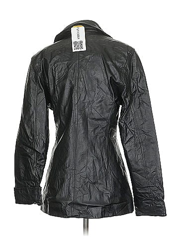 Wilsons Leather Classic Black Double-Breasted Leather Jacket (view 2)