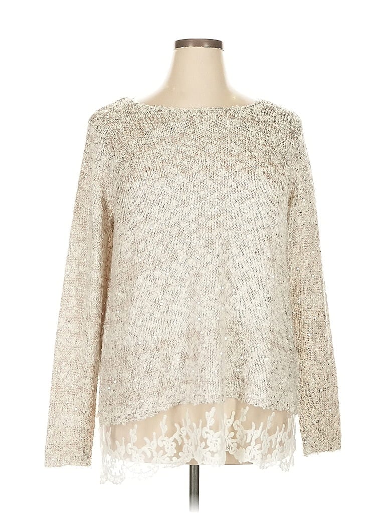 Avenue Ivory Long Sleeve Top Size 14 - photo 1