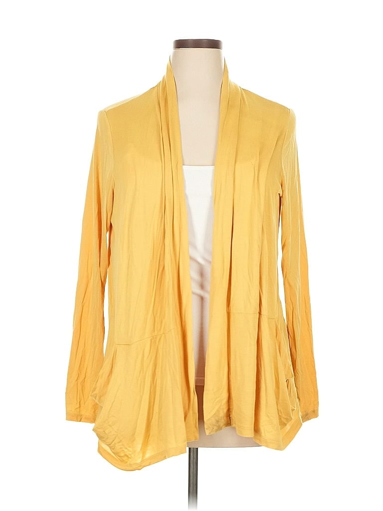 LOGO by Lori Goldstein Yellow Cardigan Size XL - photo 1