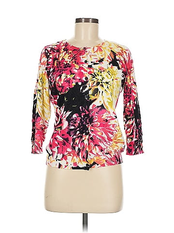 Joseph A. Vibrant Floral Knit Cardigan (view 1)