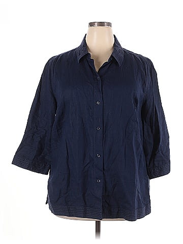 Liz Claiborne 3/4 Sleeve Button-Down Shirt (view 1)