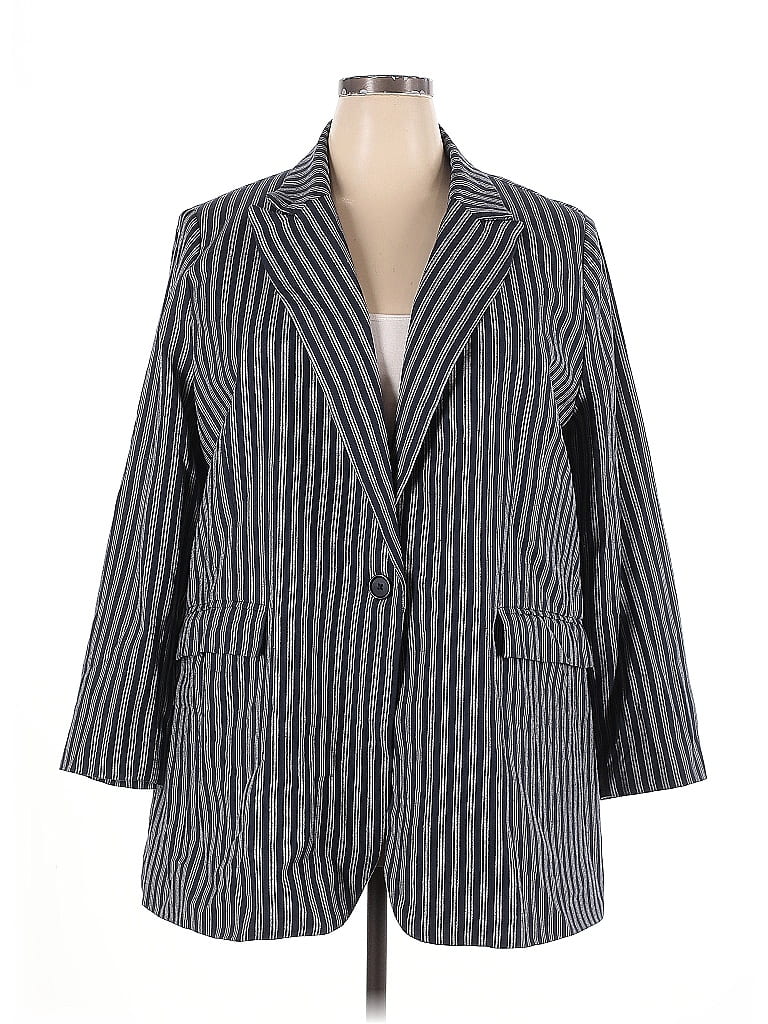 ABLE Stripes Gray Blazer Size 2X - photo 1