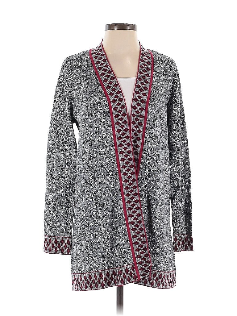 Pre-owned Susan Graver Cardigan Sweater In Gray