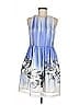 Taylor 100% Polyester Graphic Blue Cocktail Dress Size 6 - photo 1