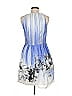 Taylor 100% Polyester Graphic Blue Cocktail Dress Size 6 - photo 2