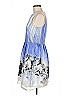 Taylor 100% Polyester Graphic Blue Cocktail Dress Size 6 - photo 5