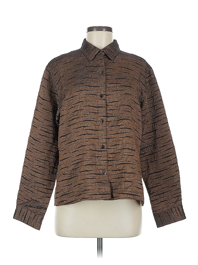 Pre-owned Chico's Design 3/4 Sleeve Blouse In Brown