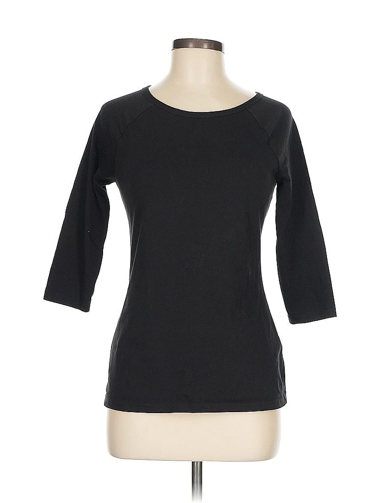 Hanes Black 3/4 Sleeve T-Shirt Size M - photo 1