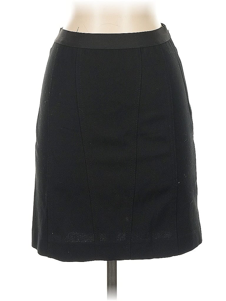 Pre-owned Theory Wool Skirt In Black