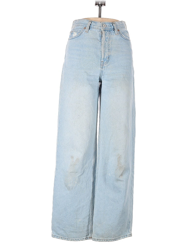 OAK + FORT 100% Organic Cotton Hearts Blue Jeans Size 24 waist - photo 1