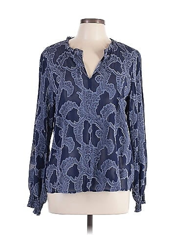 Ecru Long Sleeve Silk Top (view 1)
