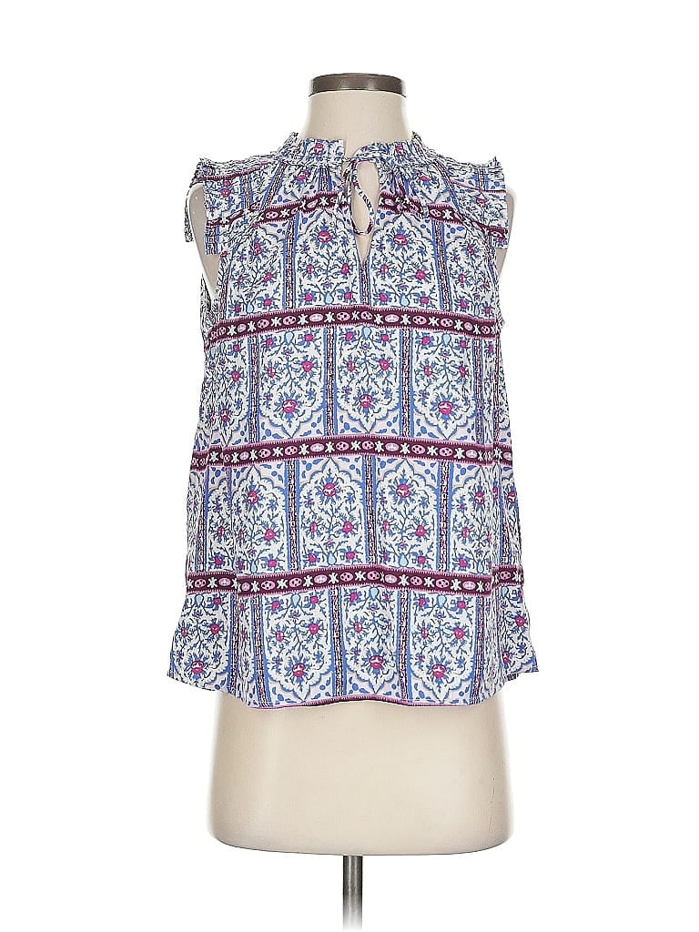 Pre-owned Ann Taylor Loft Sleeveless Blouse In Blue