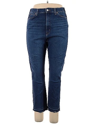 Levi Strauss Signature Blue High-Waisted Frayed Hem Jeans (view 1)