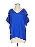 Soprano 100% Polyester Blue Short Sleeve Blouse Size S - photo 1