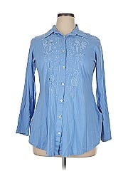 Woman Within 3/4 Sleeve Button Down Shirt