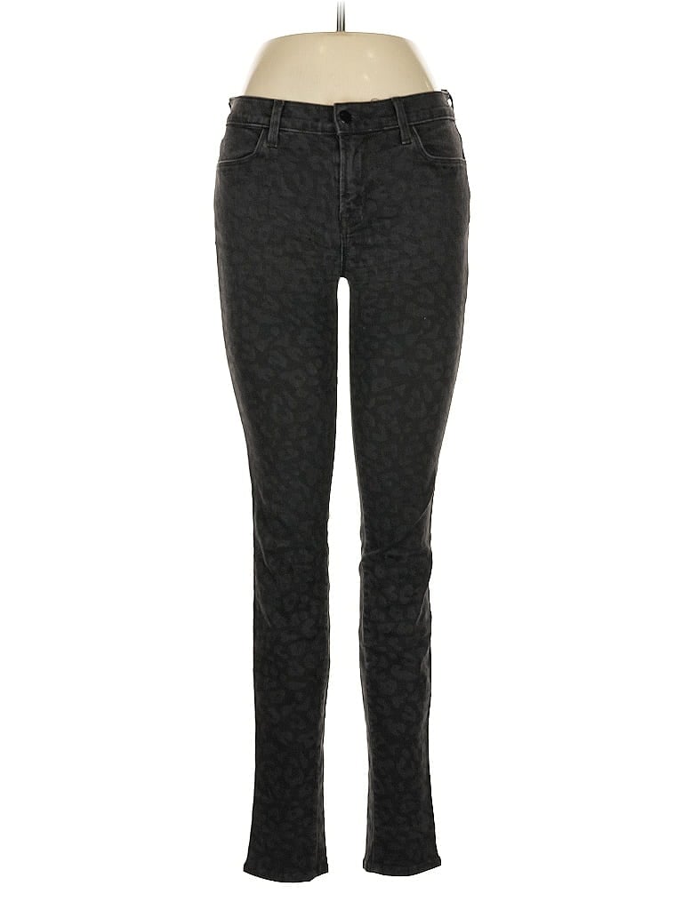 J Brand Chevron-herringbone Black Jeans Size 28 waist - photo 1
