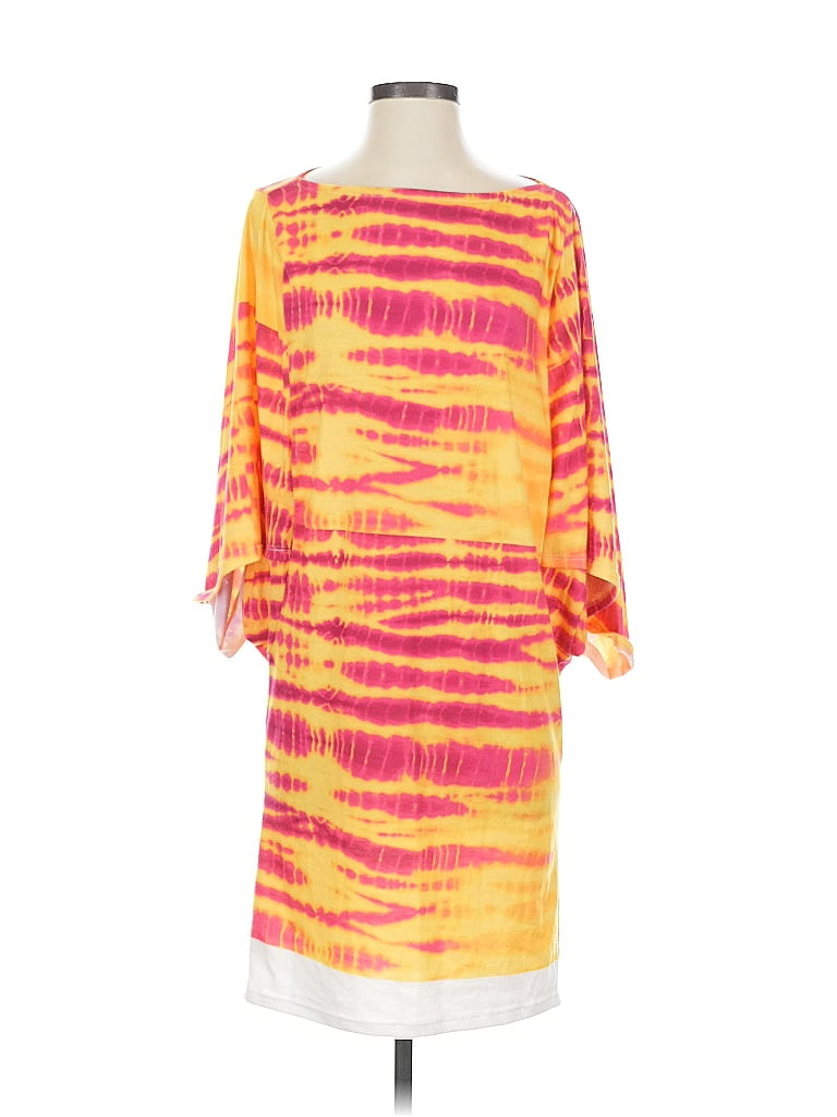 Hale Bob 100% Silk Tie-dye Yellow Cocktail Dress Size S - photo 1