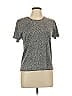August Silk Animal Print Gray Short Sleeve Silk Top Size L - photo 1