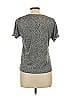 August Silk Animal Print Gray Short Sleeve Silk Top Size L - photo 2