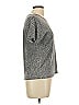August Silk Animal Print Gray Short Sleeve Silk Top Size L - photo 4