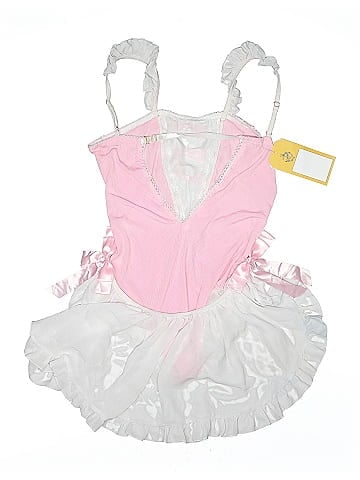 Romwe Pink Lace Frilly Lingerie Bodysuit (view 2)
