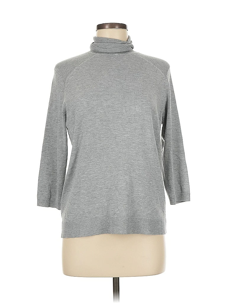 Pre-owned Chico's Turtleneck Sweater In Gray