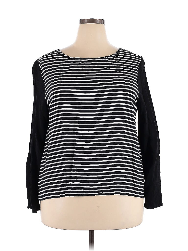 Gap Outlet Stripes Black Long Sleeve Top Size XXL - photo 1