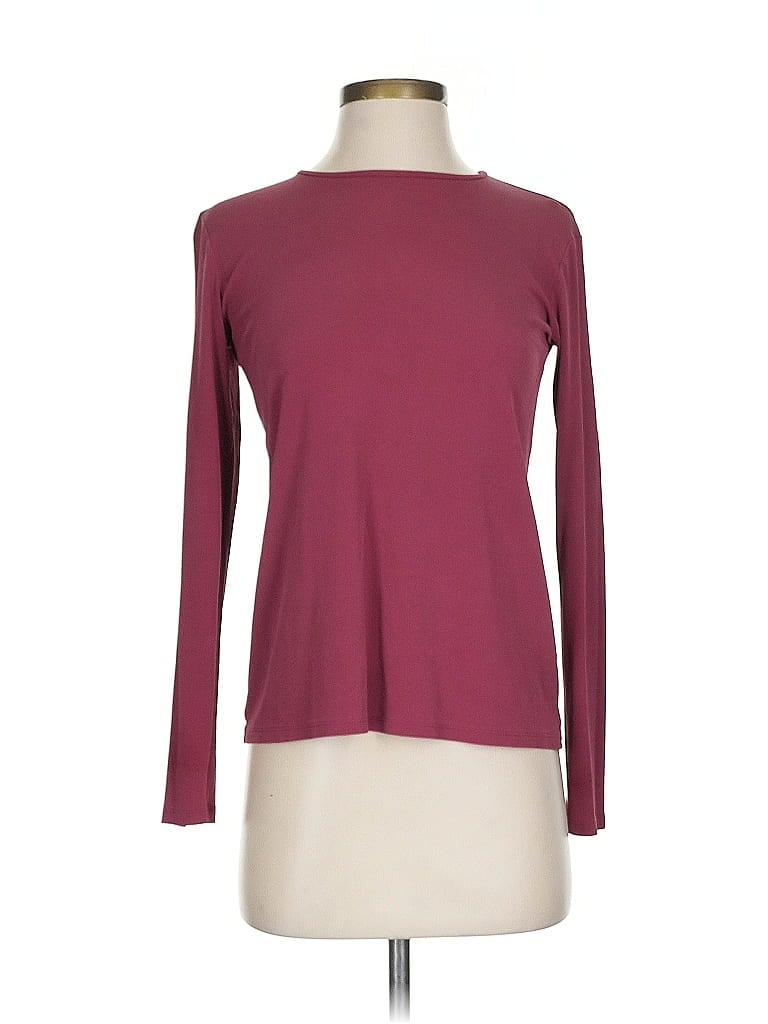 EILEEN FISHER Pre-owned Long Sleeve Top Burgundy Boatneck Tops