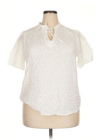 Only Carmakoma White Broderie Anglaise Short Sleeve (view 1)