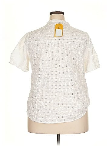Only Carmakoma White Broderie Anglaise Short Sleeve (view 2)