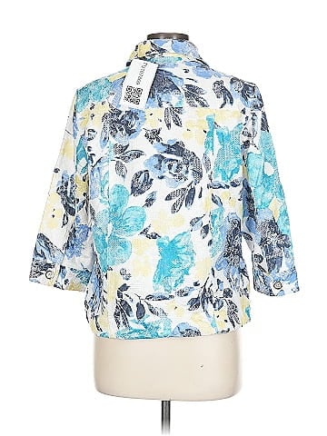 TanJay Floral Blue Short Sleeve Shirt (view 2)