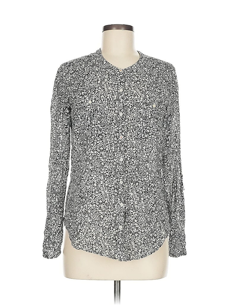 Pre-owned Holding Horses Long Sleeve Blouse In Gray