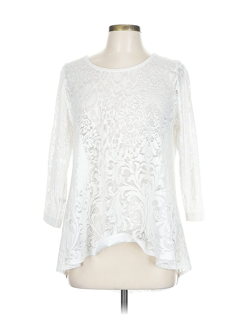 Pre-owned Nally & Millie Long Sleeve Blouse In White