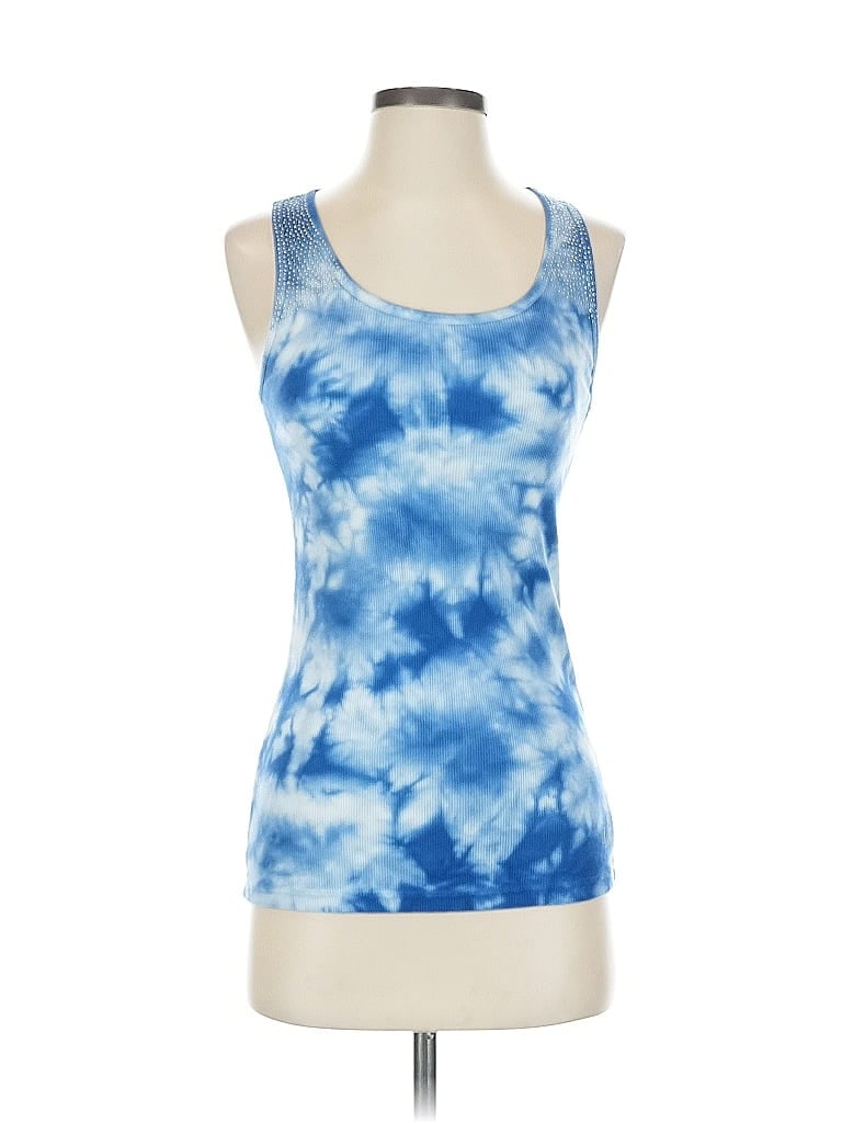 Pre-owned Calvin Klein Tank Top Blue Halter Neckline Tops