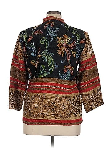 Sag Harbor Red Tapestry Jacket with Decorative Buttons (view 2)