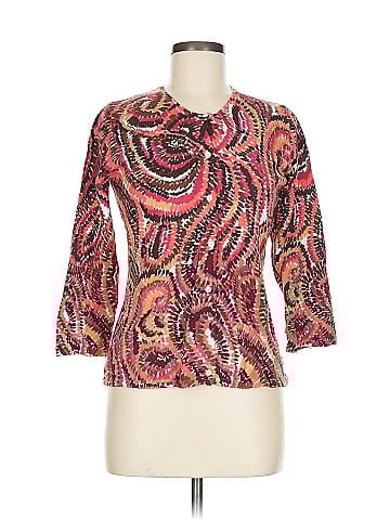 Kenar Vibrant Pink Paisley Cardigan Sweater (view 1)