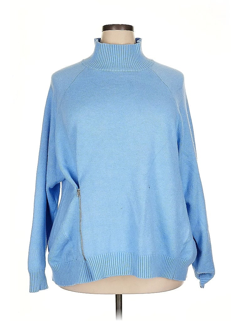 ELOQUII Blue Turtleneck Sweater Size 18 - photo 1