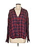Frank & Eileen 100% Modal Plaid Red Blue Long Sleeve Blouse Size M - photo 1