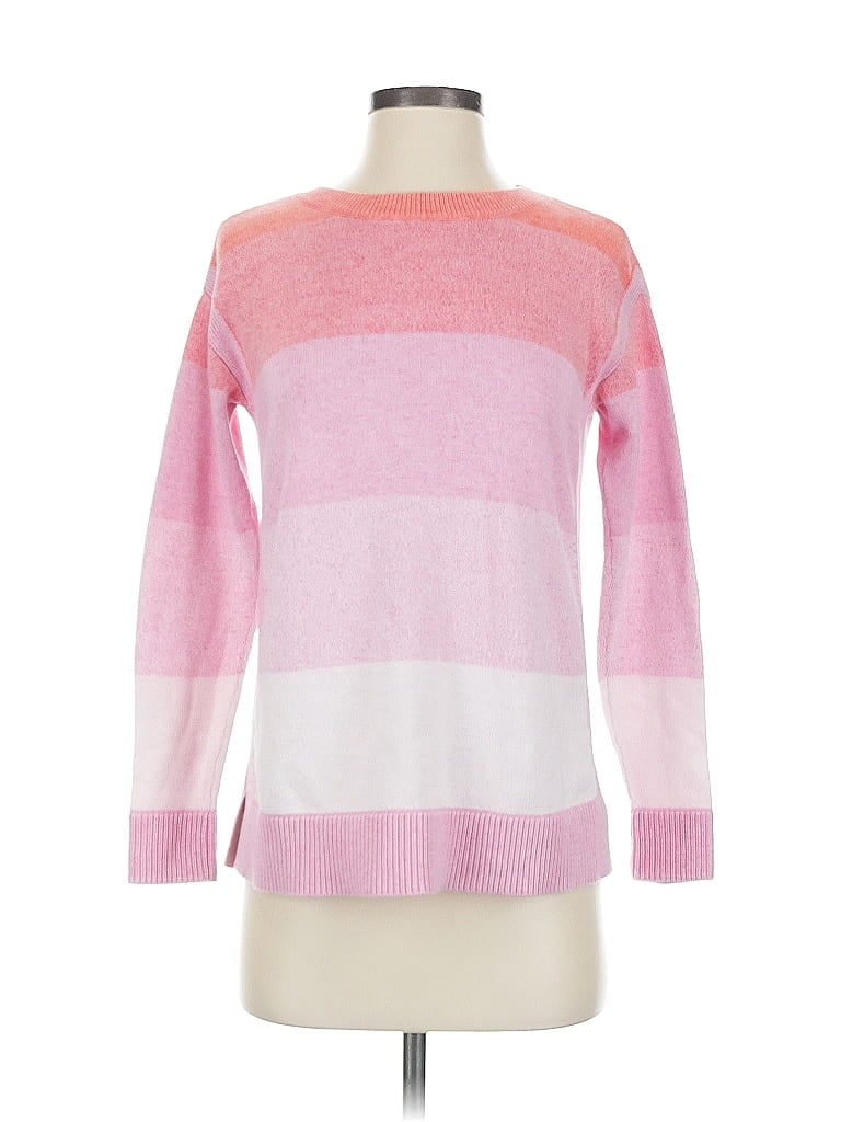 T by Talbots 100% Cotton Color Block Pink Pullover Sweater Size XS - photo 1