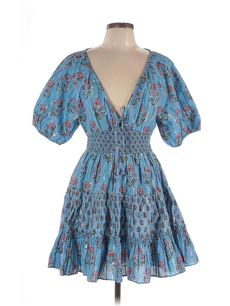 Saylor Paisley Blue Cocktail Dress Size L - photo 1