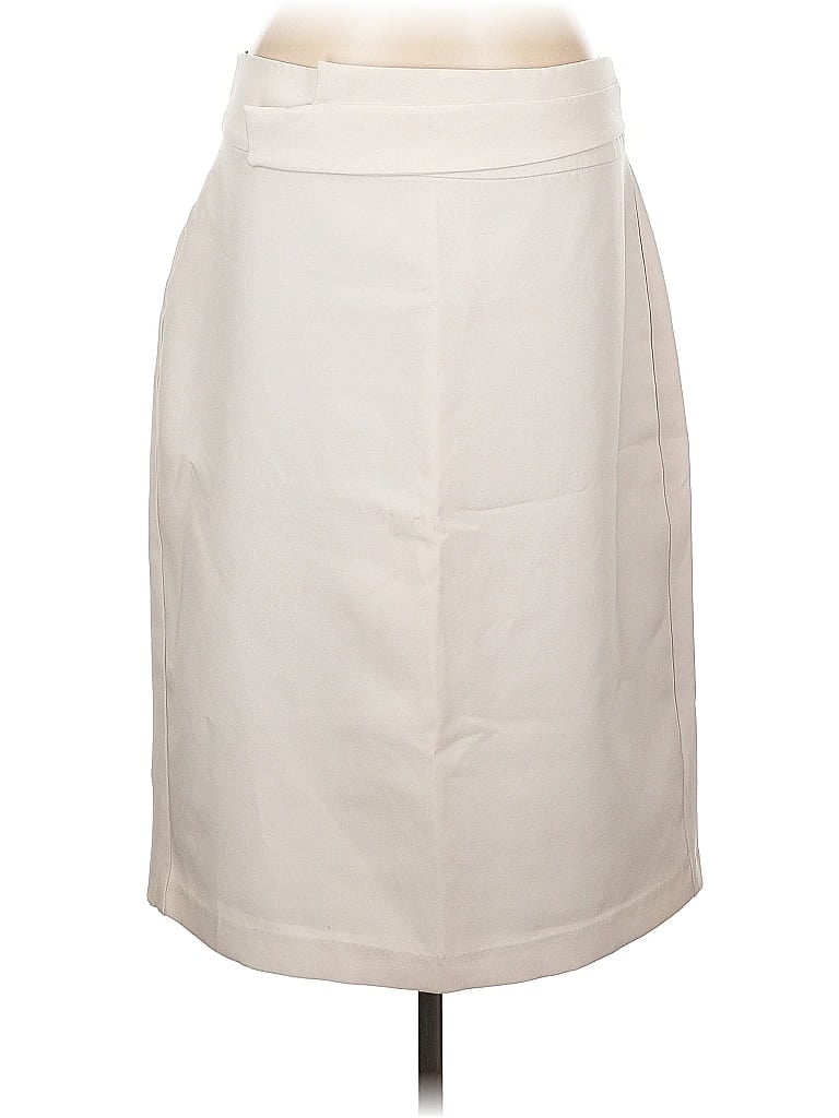 Eva Mendes by New York & Company Solid Ivory Formal Skirt Size L - photo 1