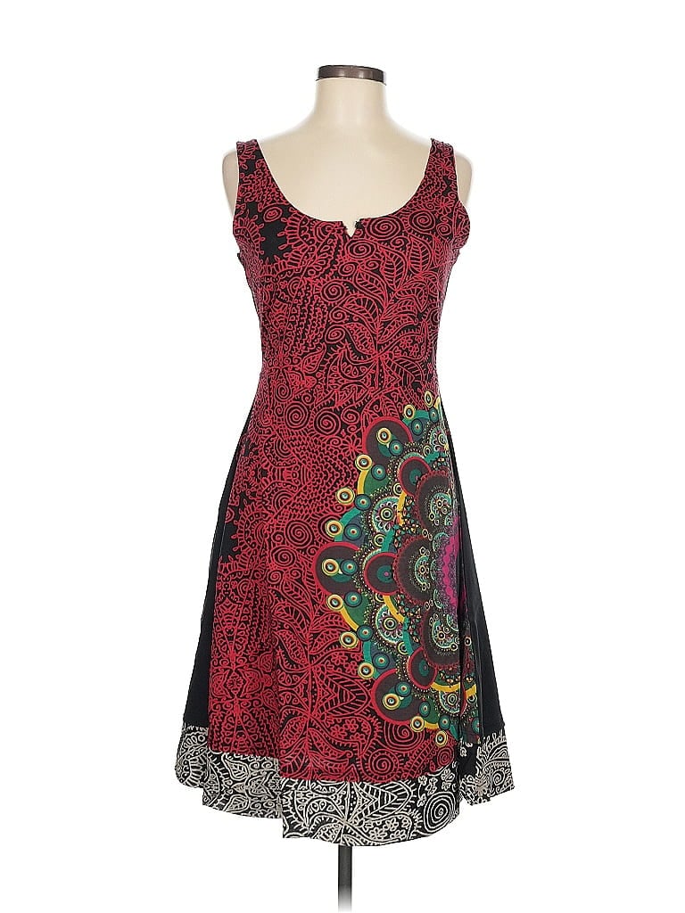 Desigual Paisley Burgundy Cocktail Dress Size M - photo 1