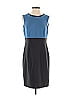 Kasper 100% Polyester Color Block Blue Black Cocktail Dress Size 4 - photo 1