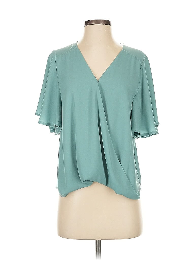 Pre-owned Blue Rain Short Sleeve Blouse In Blue