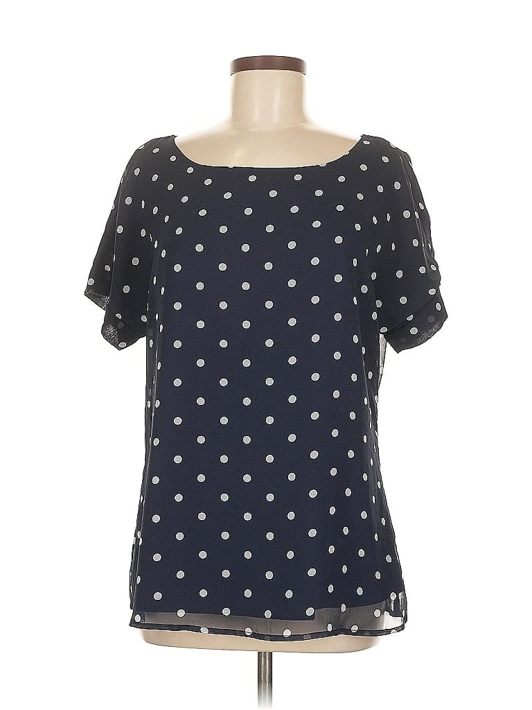 Pre-owned Banana Republic Short Sleeve Blouse In Black