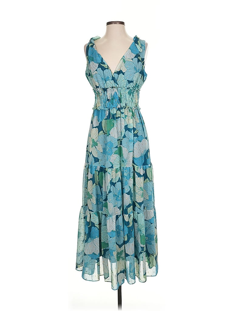 Taylor Tropical Blue Casual Dress Size 4 - photo 1