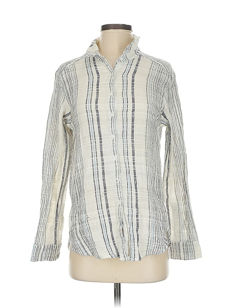 Pre-owned Xirena Long Sleeve Button Down Shirt In White